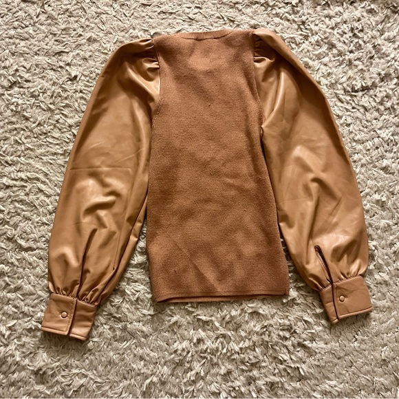 Express Sweater with Faux Leather Sleeves - Picture 5 of 5